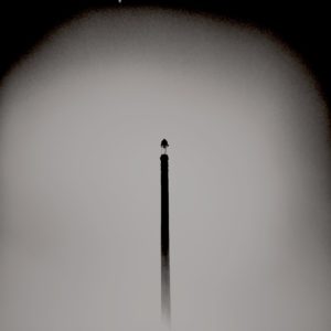 Hipstamatic schwarz-weiß Foto Am Nord-Ostsee-Kanal im Nebel