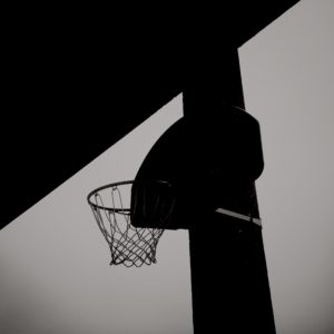 Hipstamatic schwarz-weiß Foto Basketball Korb MFG V